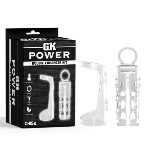 Насадки на член прозрачная Chisa Double Enhancer Kit 2 штуки - 1