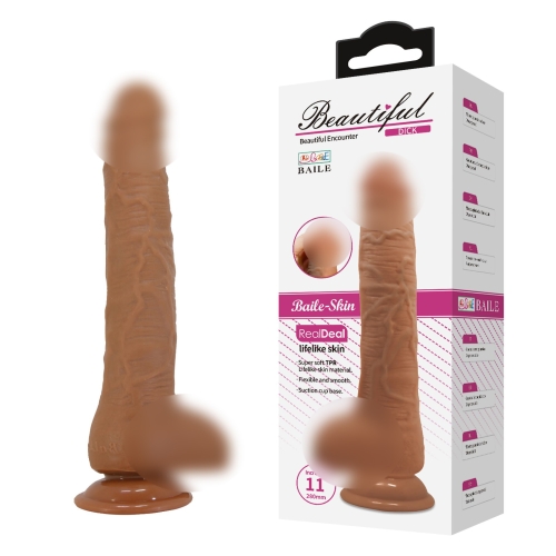 Фалоімітатор реалістичний на присосці тілесного кольору LyBaile Baile Beautiful DICK - 1