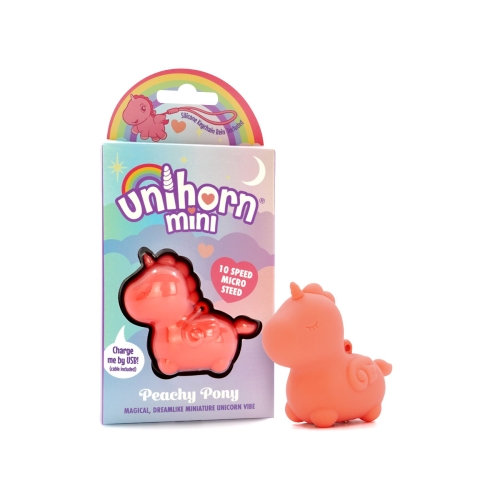 Вібратор брелок міні-одноріжка для клітора персикового кольору Unihorn Mini Pony - 5