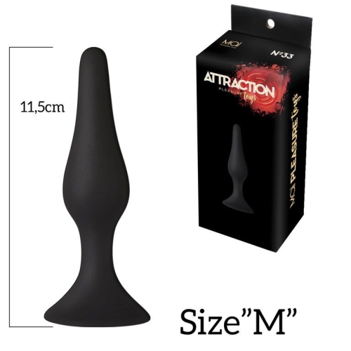 Анальна пробка на присоску чорна MAI Attraction Toys № 33 - 3