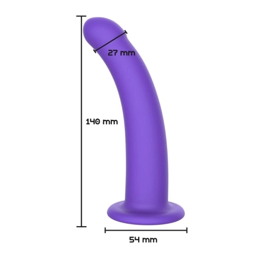 Насадка для страпона на присоске силиконовая фиолетовая Toy Joy Get Real Harness Dong размер М - 4