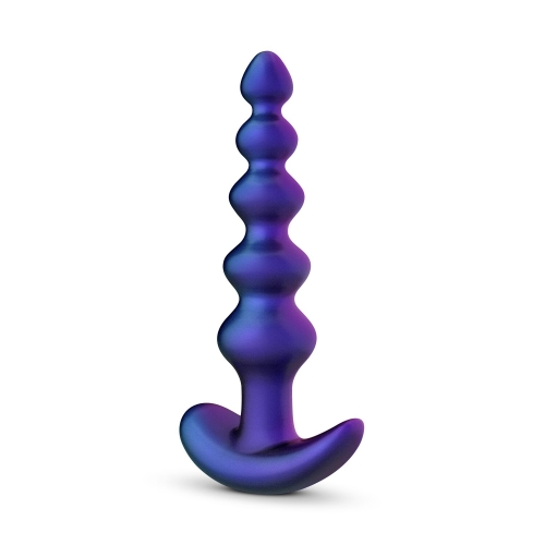 Анальний вібратор рельєфний із пультом керування фіолетовий Hueman Galaxy Force Anal Beads - 1