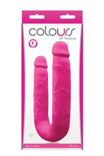 Двойной фаллоимитатор реалистик розовый COLOURS DP PLEASURES - 2