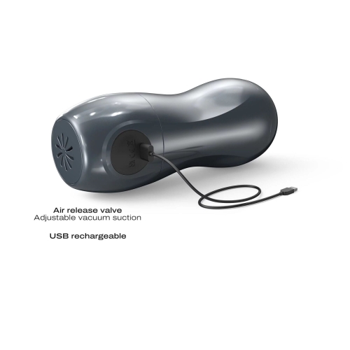 Вибромастурбатор с эффектом орального всасывания серый Dorcel BLOWJOY VIBE - 4