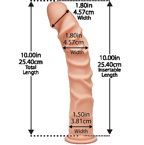 Фалоімітатор 22,5 см/4,6 см реалістичний на присоску Doc Johnson The D-Ragin D-10 Inch With Balls-ULTRASKYN - 2