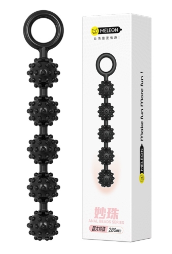 Анальные бусы шарообразной формы черные Meleon Magic Anal Beads - 1