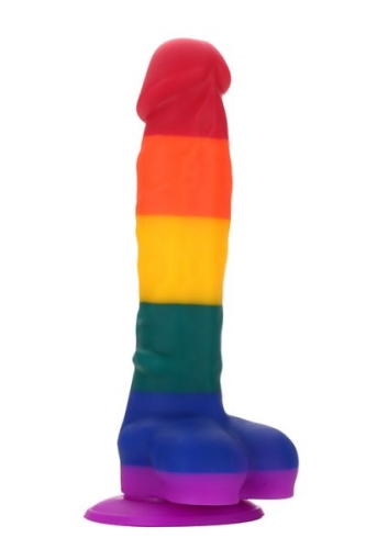 Райдужний 21,5/4,3 см фалоімітатор реалістик на присоску COLOURFUL LOVE DILDO - 1