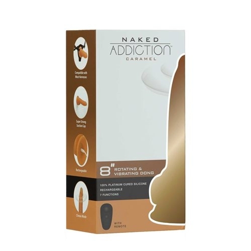 Вібратор реалістичний з ротацією та мошонкою на присосці бежевий Naked Addiction - 8