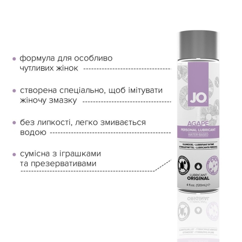 Лубрикант на водной основе System JO AGAPE - ORIGINAL (120 мл) имитация женской смазки - нежное скольжение (Систем Джо) - 3