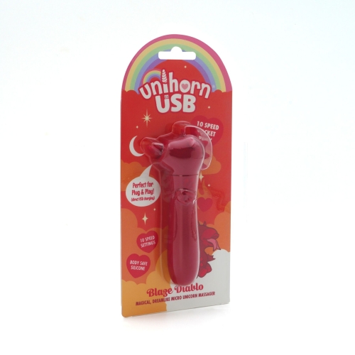 Вибропуля единорожка для клитора бордового цвета Unihorn USB Bullet Blaze Diablo - 4