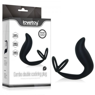 Массажер простаты с кольцом из силикона Lovetoy черный