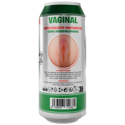 Мастурбатор в виде банки пива Вагина телесного цвета Alive Heineken Vagina II - 7