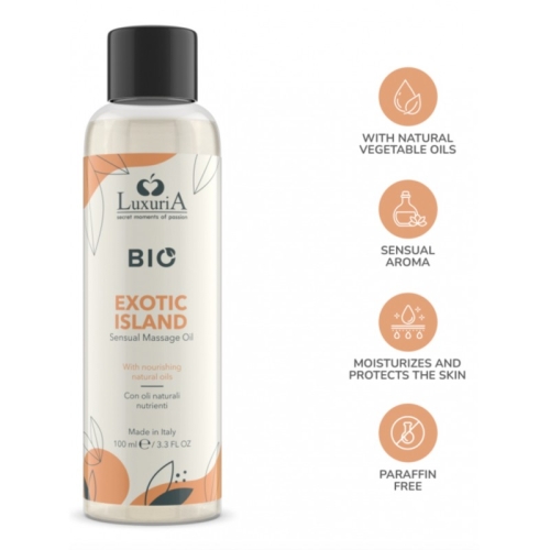 Масажна олія з фруктовими та солодкими нотами Intimateline Luxuria Bio Oil Exotic Island 100мл - 3