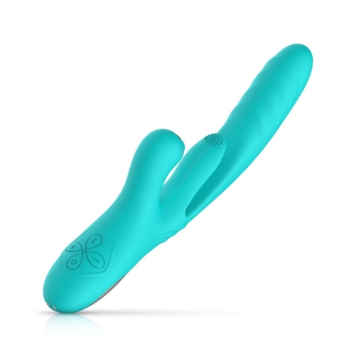 Вібратор кролик для точки G та клітора зелений Good Vibes Only Lisa Thrusting Rabbit Vibrator with G-Spot - 1