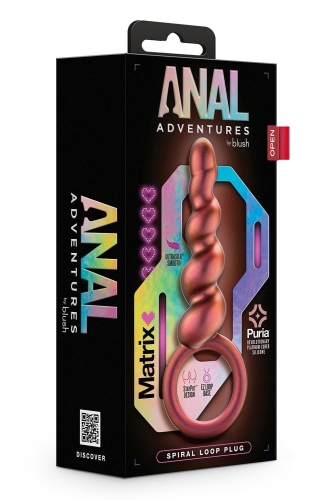 Анальная пробка в виде спирали с кольцом разноцветная Blush Anal Adventures Matrix - 7