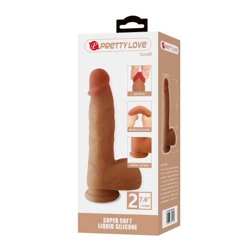 Силіконовий фалоімітатор реалістичний на присосці LYBAILE PRETTY LOVE Dwell 7.6&amp;quot; Super Soft Liquid Silicone - 9
