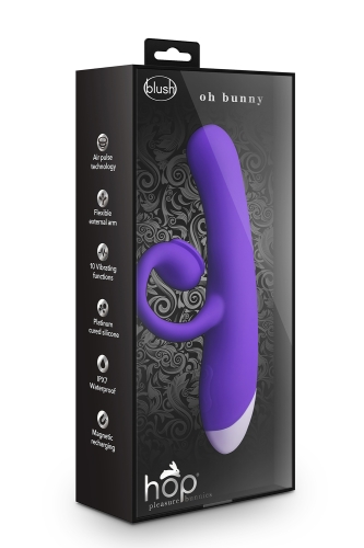 Вибратор кролик с вакуумной стимуляцией клитора силиконовый фиолетовый Blush HOP OH BUNNY MIDNIGHT - 2