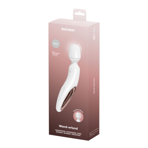 Вибромассажер Ванд в форме микрофона белый с золотистым Satisfyer Wand-erland - 5