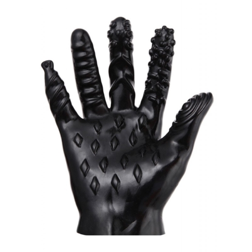 Силіконові рукавички для фістингу чорні Ohyeah Masturbate Gloves - 3