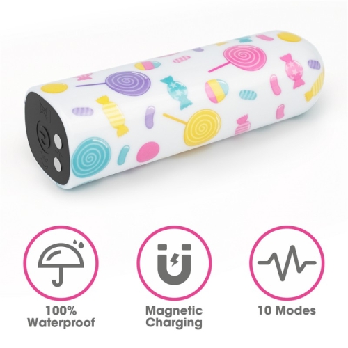 Компактний вібратор для клітора з принтом Lovetoy Rechargeable Lollipop Massager - 3