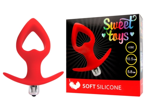 Втулка анальная с вибрацией Sweet Toys L 105 мм D 58 мм, цвет красный - 4