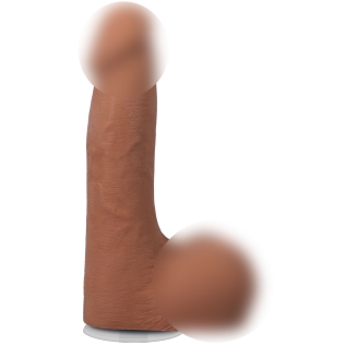 Фаллоимитатор реалистичный на съемной присоске бежевый Doc Johnson The Realistic Cock ULTRASKYN - 7 Inch with Balls Caramel