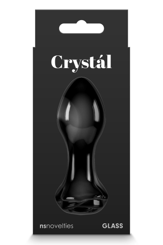 Анальний скляний затор чорного кольору NS Novelties Crystal rose - 3