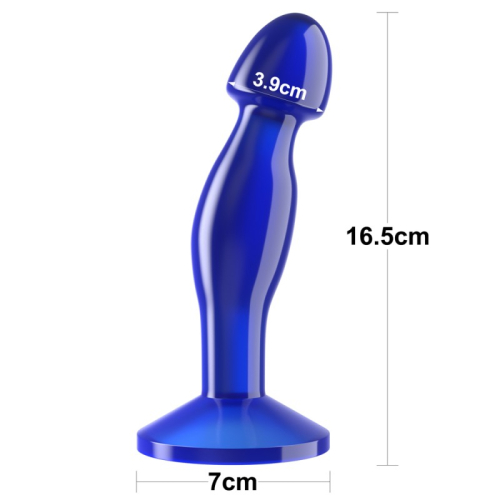 Анальная пробка на присоске с головкой в форме микрофона синего цвета Lovetoy Flawless clear prostate plug - 2