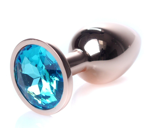 Анальная пробка с кристаллом голубого цвета BOSS of TOYS Jewellery plug - 3