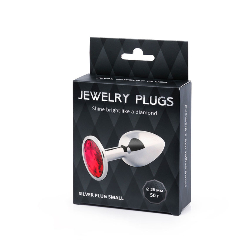 Анальна пробка з металу з каменем Anal Jewelry Plugs L 72 мм D 28 мм Вага 50г срібло - 3