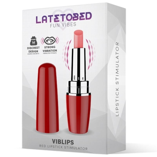 Міні вібратор для клітора у формі помади червоний Latetobed ​​Viblips Lipstick Stimulator Red - 2