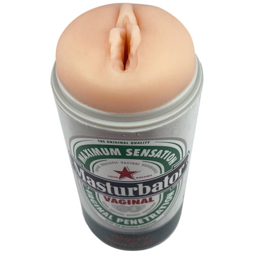 Мастурбатор в виде банки пива Вагина телесного цвета Alive Heineken Vagina II - 2