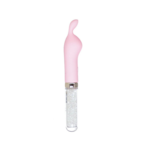 Вибратор с ушками для клитора розового с серебристым цвета BMS Factory Petites Lil’ Cottontail Vibrator - 1