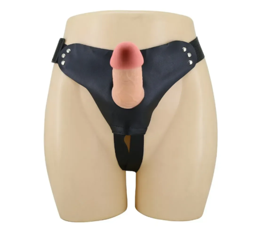 Ременной страпон реалистичный унисекс телесного цвета LYBAILE Pretty Love Mavis Harness Brief - 5