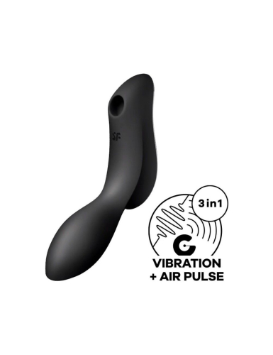 Вакуумний кліторальний вібростимулятор з пульсацією чорний Satisfyer Curvy Trinity 2 - 1