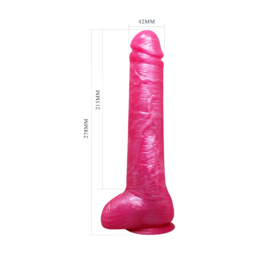 Рельєфний фалоімітатор на присоску LYBAILE Sextoy Top Penis рожевий - 7