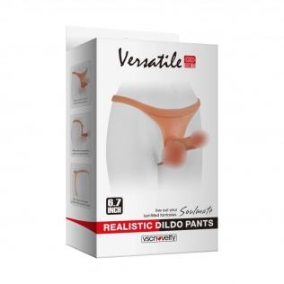 Ремінний страпон реалістичний на стрингах помаранчевий Vscnovelty Versatile Pants 