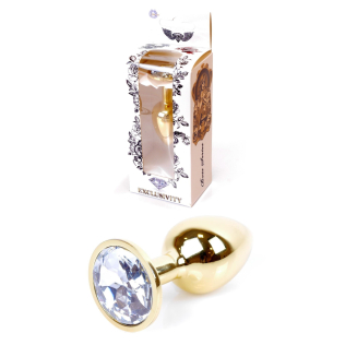 Анальна пробка із кристалом сріблястого кольору BOSS of TOYS Jewellery plug