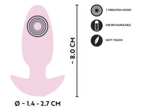 Анальна вібропробка рожева Soft Silicone Vibrating Mini Butt Plug - 2