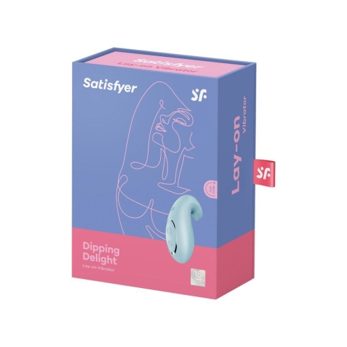 Клиторальный стимулятор голубого цвета Satisfyer Dipping Delight - 7