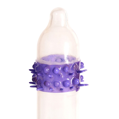 Презерватив желтый с рядами пупырышков и шипов Recare Monster Spike Condom - 2