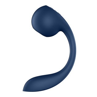 Подвійний смарт вакуумний вібратор синього кольору Satisfyer Pro+ Wave 4 Connect App