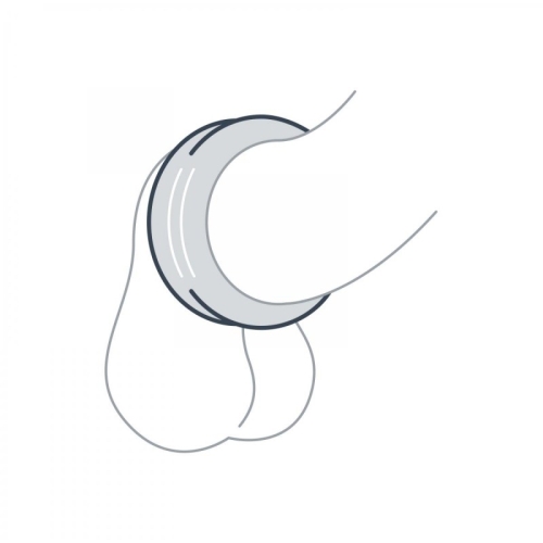 Эрекционное кольцо на член серого цвета Boners Double Design Cock Ring - 3