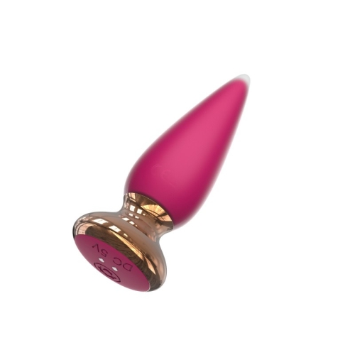 Анальная пробка из силикона с вибрацией Sweet Bomb Tappered Plug App Version розовая - 3