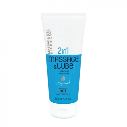 Масажний гель та лубрикант 2в1 шовковий дотик HOT Massage &amp;amp; Glide Gel 200 мл - 1
