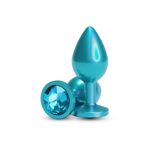 Анальна пробка з камінчиком бірюзова NS Novelties Rear Assets - Iridescent розмір Medium
