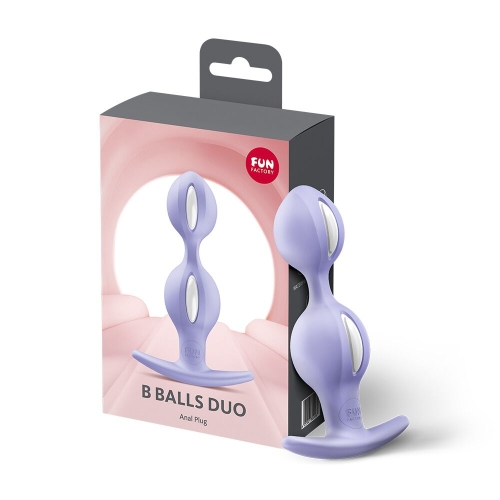 Анальные шарики с эффектом вибрации фиолетовые Fun Factory B BALLS DUO - 3