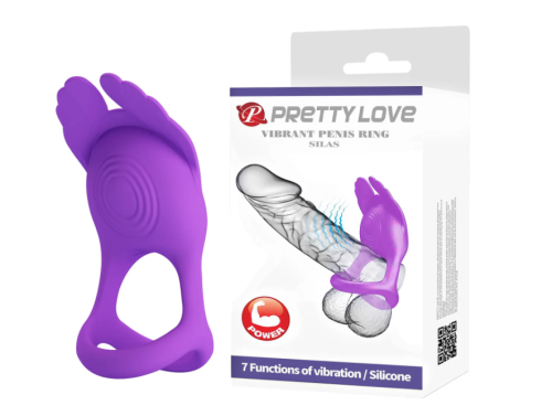 Эрекционное вибро кольцо на член фиолетового цвета Cottelli Collection Pretty Love Vibration Penis Ring SILAS - 1
