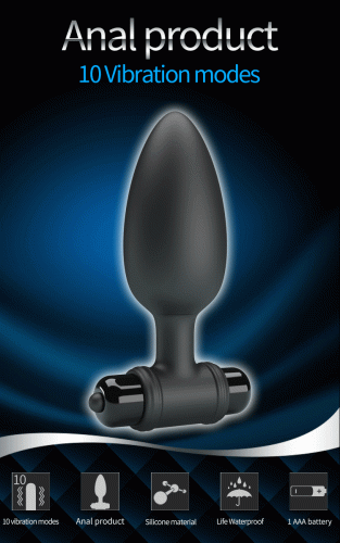 Анальная вибропробка черная LYBAILE Mr. Play Super Power Vibrating Anal Plug - 2
