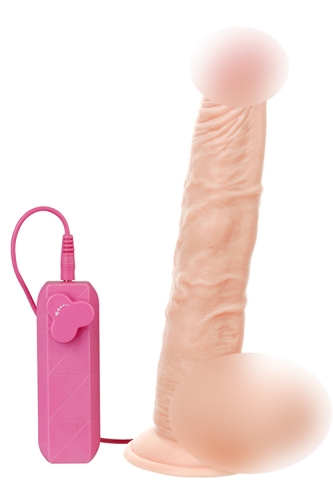 Вібромасажер на присоску реалістик тілесного кольору NMC G-GIRL Style vibrating dong - 1